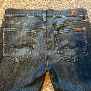 7 for all mankind straight leg jean size 28 with rhinestone detailed back pocket